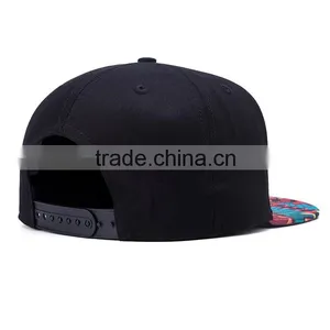 Custom Design Your Own Logo 100%cotton 6 Panel Blank Snapback Cap thumbnail-3