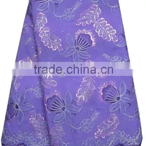 African Organza Lace With Sequins Embroidery CL8127-1purple thumbnail-1