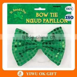 St. Patrick's Day Green Sequin Bow Tie thumbnail-1