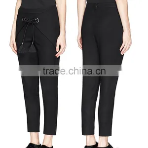 Black Tie Connected Fashional Style Women Formal Pants thumbnail-1