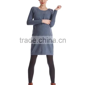 Knitted Long Sleeve Maternity Dresses for Office Fashion Style thumbnail-1