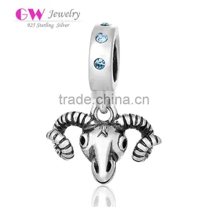 S164 Globalwin Diysterling Jewellery Silver Goat Head Pendant thumbnail-1