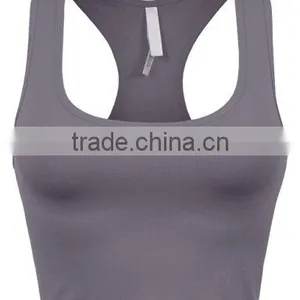 Womens Basic Solid Soft Seamless Fashion Sports Tank Top thumbnail-2