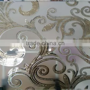 Golden Bronze Ice Flower Design Decorative Art Glass Manufacturer in China thumbnail-1