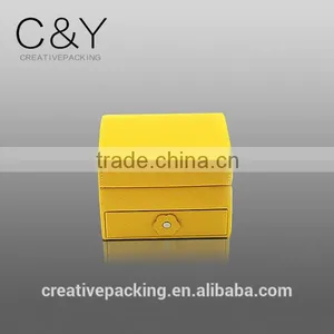 Leather Single Ring Jewelry Gift Box With Drawer thumbnail-1