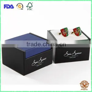 Custom Made Logo Printed Cufflink Cardboard Jewelry Box ,Top Quality Two Piece Cufflink Jewelry Box thumbnail-3