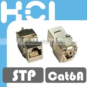RJ45 STP 8P8C Connector Slim Version Cat6A Keystone Jack thumbnail-1