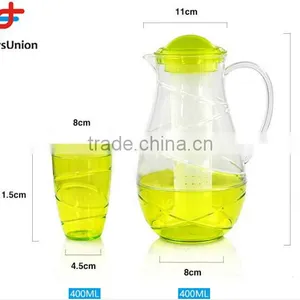 No.1 Yiwu & Ningbo Exporting Commission Agent Wanted Clear Good Quality Cold Water Jug Set With 4 Cups Plastic Teapoot Set thumbnail-3