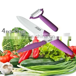 3 Piece Zircon Ceramic Paring Knife, Fruit Knife (4'+6'+slice Kitchen Knife) thumbnail-1