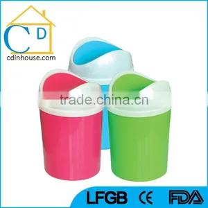 Desktop Trash Can Mini Shake Lid Desk Organizer Barrel thumbnail-1