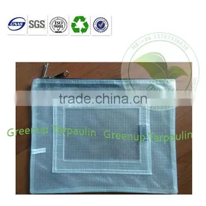 Multipurpose Transparent PVC Fabric Zipper File Document Bag thumbnail-1