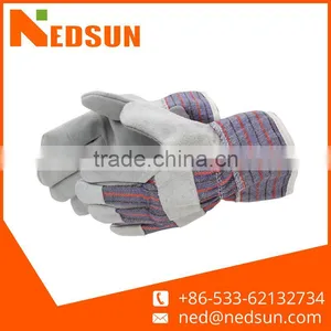 Full Palm Split Leather Construction Cowhide Gloves for Working thumbnail-1
