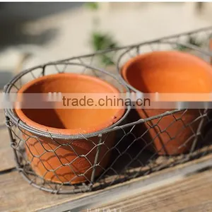 Handmade Small Wire Mesh Baskets for Plant Decorative Wire Basket thumbnail-3