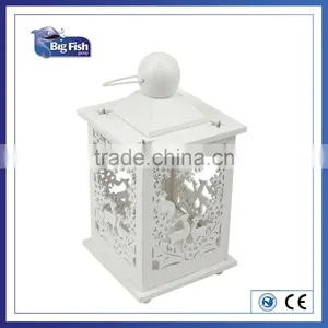 Light Xmas Lantern /wooden Lantern With Lights, Decoration Light, Xmas Lighting/candle Holder White Wooden Led Lighting Lantern thumbnail-2