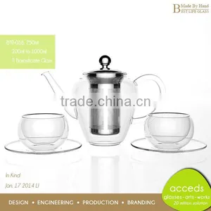 Newest Design Glass Foodgrade Microwavable Pyrex Factory Teapot thumbnail-2