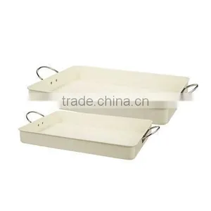 White Metal Serving Tray, Large Rectangular Tray / Houseware Trays Manufacturer thumbnail-1