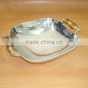 Metal Serving Trays,Aluminum Bowls With Handles,Fruit Platters,Serving Platters,Metal Bowls,Food Bowls,Table Decor thumbnail-1