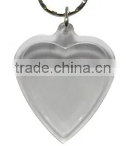 Hot Selling Heart Shape Clear Plastic Photo Frame Keychain thumbnail-1