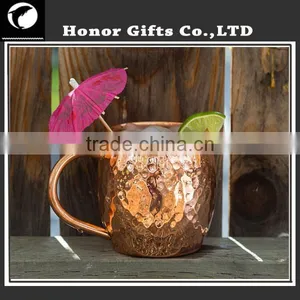 High Quality Manufacturer Hammered 100% Pure Copper Mug thumbnail-1