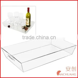 Deluxe Clear Acrylic Multipurpose Decorative Tray / Serving Tray With Handles thumbnail-1