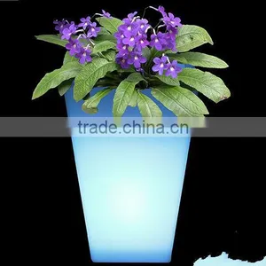 LED Large Garden Flower Pots Blue /led Plastic Small Cube Led Flower Pot Indoor Flower Pot thumbnail-1