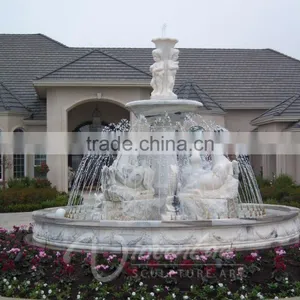 Custom Hand Carved Stone Carvings and Sculptures Marble Outdoor Water Fountains thumbnail-1