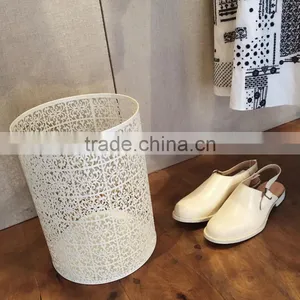 High Quality White Color Home Hotel Decorative 13 Gallon Metal Trash Can thumbnail-1