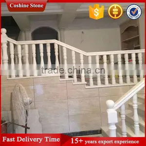 Private Villa Balcony and Stair Decorative Natural White Marble Railing thumbnail-1