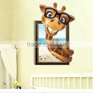 Funny Giraffe Animal Wall Paper , Self Adhesive 3D Wall Paper , Wall Sticker thumbnail-4