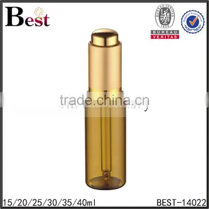 Cosmetic 20ml 30ml Essential Oil Glass Fragrance Perfume Bottle Amber Golden Aluminum Metal Pump Bottle Perfume Glass thumbnail-3