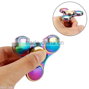 2017 New Hot Rainbow EDC Hand Spinner Finger Gyro Tri Fidget Focus Desk Toys Stocking Stuffer Kids/Adult thumbnail-2
