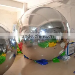 Inflatable Double Layer Inflatable Silver Mirror Ball/stage Display Decoration Ball for Sale thumbnail-6