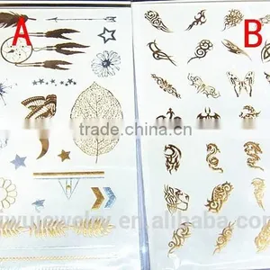 T001-015 Personal Care Body Art Tattoo Cheap Metallic Gold Sexy Glitter Tattoo Sticker thumbnail-1