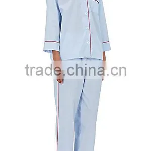 Wholesale Custom Made in China Plain Indian Cotton Spandex Cotton Pajama Tops and Pants thumbnail-4
