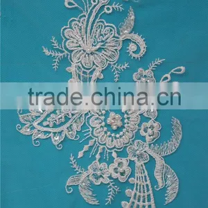 Factory Direct Sale Bridal Embroidery Designs Flower Lace Applique thumbnail-1