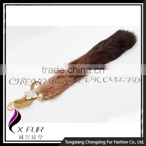 CX-R-40B Best Selling Wholesale Key Chain Dip Dyeing Rabbit Fur Keychain Ring thumbnail-5