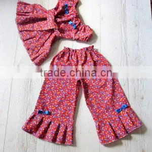 Wholesale Girls Ruffle Pants Sets With Printed Ruffle Boutique Clothing thumbnail-4