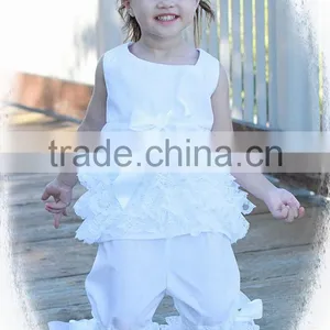 Wholesale Ruffle Pants Girls Smocked Ruffle Pants Outfits Children Makeup Sets thumbnail-2