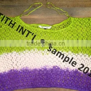 Summer 2014 Latest Design Womens White Lace Crochet Net Tunic With Contrast Beaded thumbnail-2