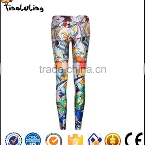 2017 Women Leggins High Waist Cute Cartoon 3D Printed Fitness Skinny Women Leggings thumbnail-1