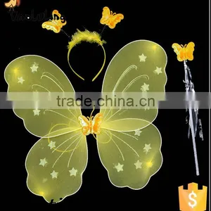 Wholesale Single Nylon Butterfly Glitter Fairy Wings Girls Dress up Costume Wedding Favors thumbnail-3