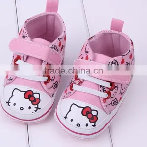 2014 Brand New Baby Shoes Hello Kitty Pink Cavans Shoes Newborn Prewalker Baby Shoes thumbnail-1