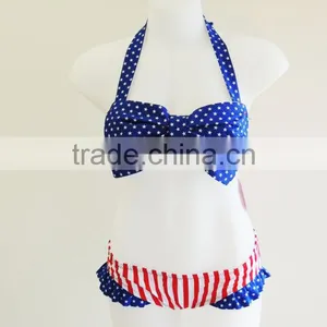 Baby Girls Star Bowknot Top and Stripes Underwear Beach Wear Cover up for Kids thumbnail-1