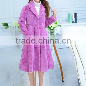 2016 Fur Coat Women's New 2016 Winter Overcoat Female Outerwear Real Rabbit Fur With Long DesignThicken Warm Top Fur Jacket thumbnail-4