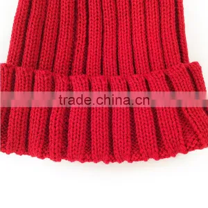 Myfur Wholesale Red Color Real Raccoon Fur Pompom Knit Hat Detachable Fur Pom Pom Crochet Hat thumbnail-5