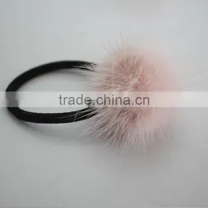 Myfur Luxury Baby Pink Real Mink Fur Hair Band Accessory For Kids Girls thumbnail-1