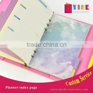 A5 CMYK Printing Index Page Custom Planner Spacer Page 6 Holes Card Inner Page thumbnail-1