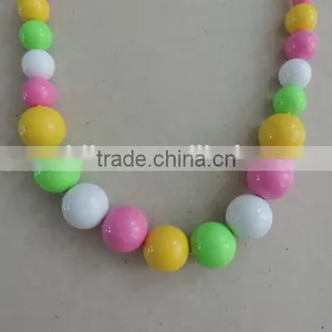 Baby Girl Necklaces Round Pearl Jewelry Colorful Kids Clothing Decor thumbnail-4