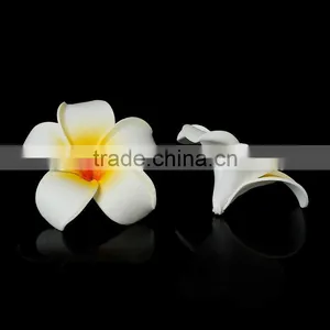 Poly Ethylene Artificial Flower Decoration Millinery White 7.0cm(2 6/8") x 7.0cm(2 6/8"), 10 PCs thumbnail-1