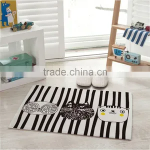 Fashion Design Home Bedroom Bathroom Flannel Floor Carpets Funny Cat Pattern Anti-Slip Floor Mat Carpet 5 Sizes Optional thumbnail-2
